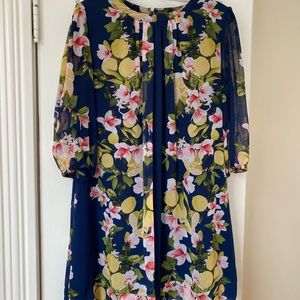 NY&Co Eva Mendes Blue Lemon Sabrina Dress